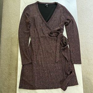 Paige Lucielle Metallic Knit Wrap Dress, Size Small